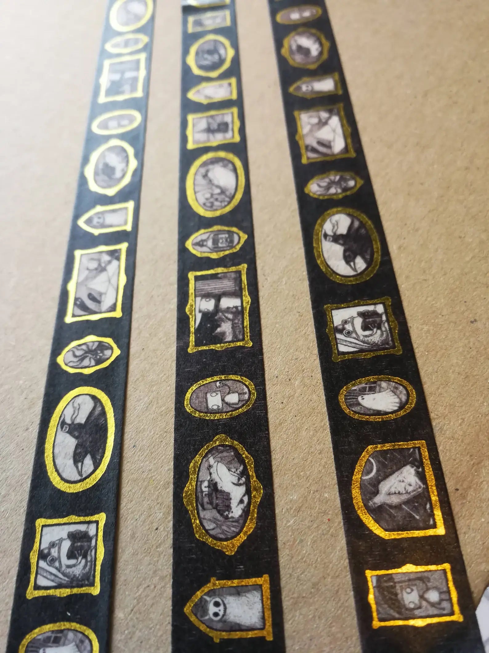 spooky gold framed washi tape