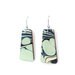Light blue and navy mid century modern marble dangle earrings made with UK hand-marbled paper and coated in UV-cured resin.