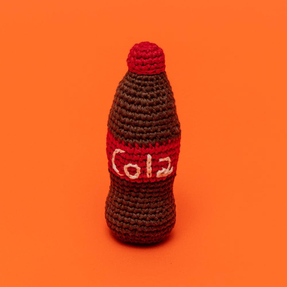 Cotton Crochet Cola Dog Toy