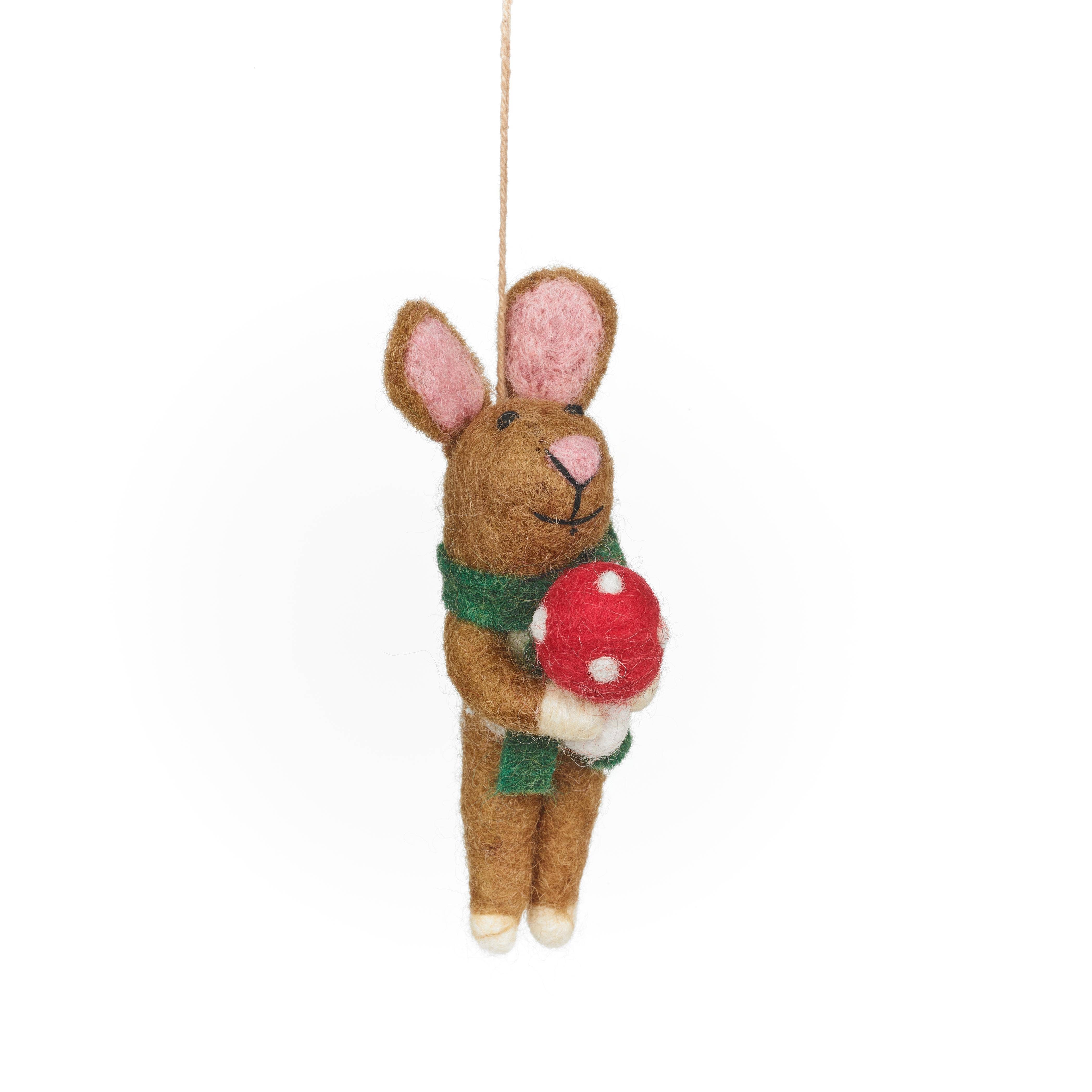 Handmade Felt Roberta the Rabbit Toadstool Decoration