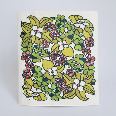 Little Green Swedish Dishcloths in natural off-white color, showcasing eco-friendly and biodegradable design made from plant cellulose and cotton.