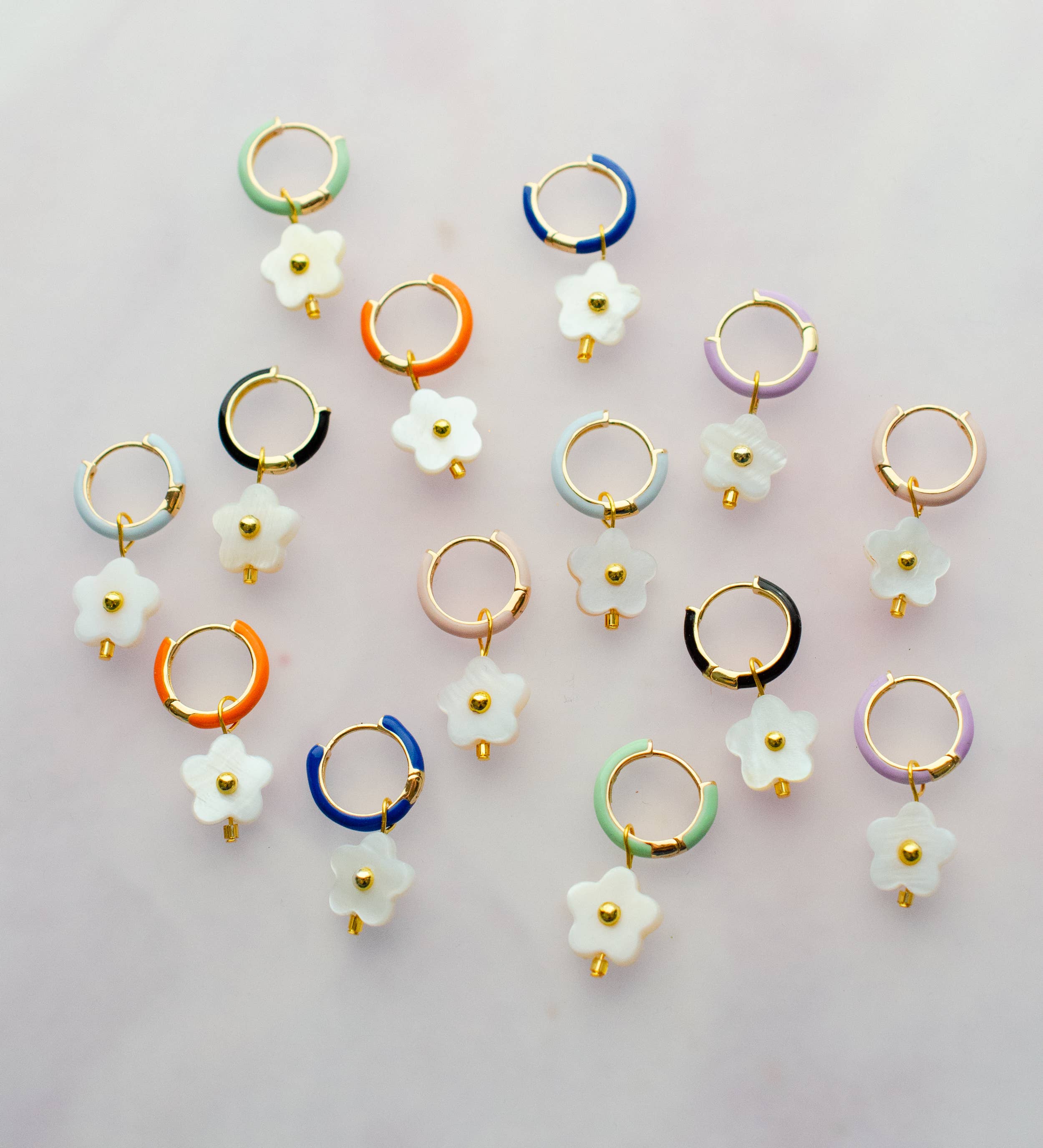 sets of flower hoop earrings