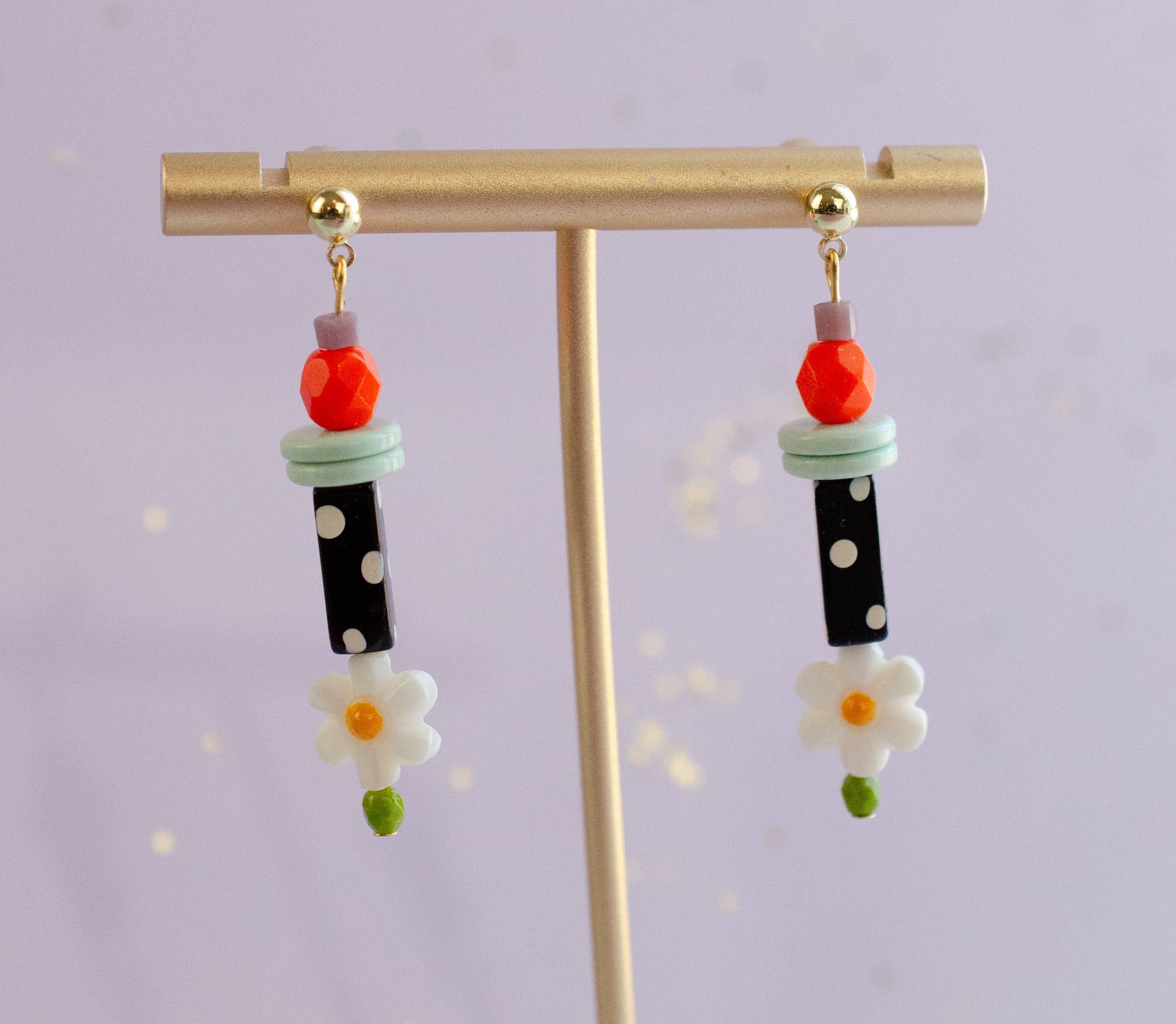 Black and White Polka Dot Earrings