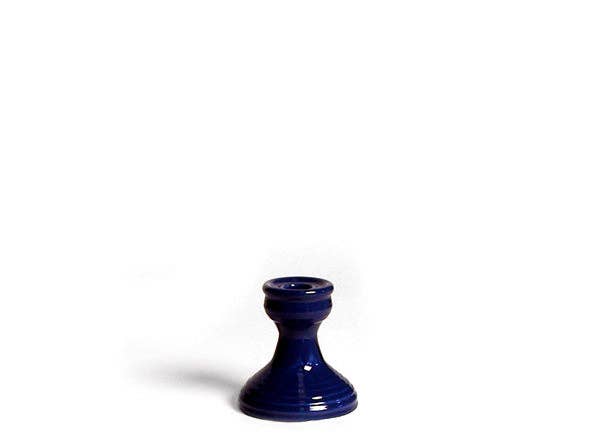 blue candlestick holder