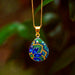 Dazzling 18K Gold Plated Handmade Blue Crystal Drop Pendant - This Unique Royal Statement Piece is so stunning it could make a peasant feel like a king!