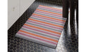 striped Chilewich rug  bon bon orange pink blue