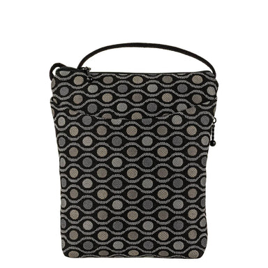 Busy Bee crossbody bag by Maruca featuring a stylish black design with a textured pattern, ideal for quick access and organization.