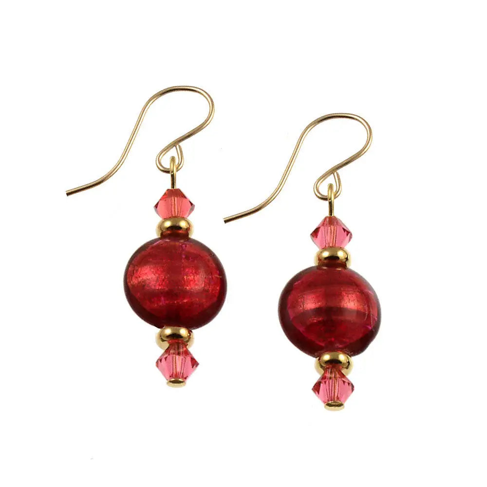 red crystal earrings