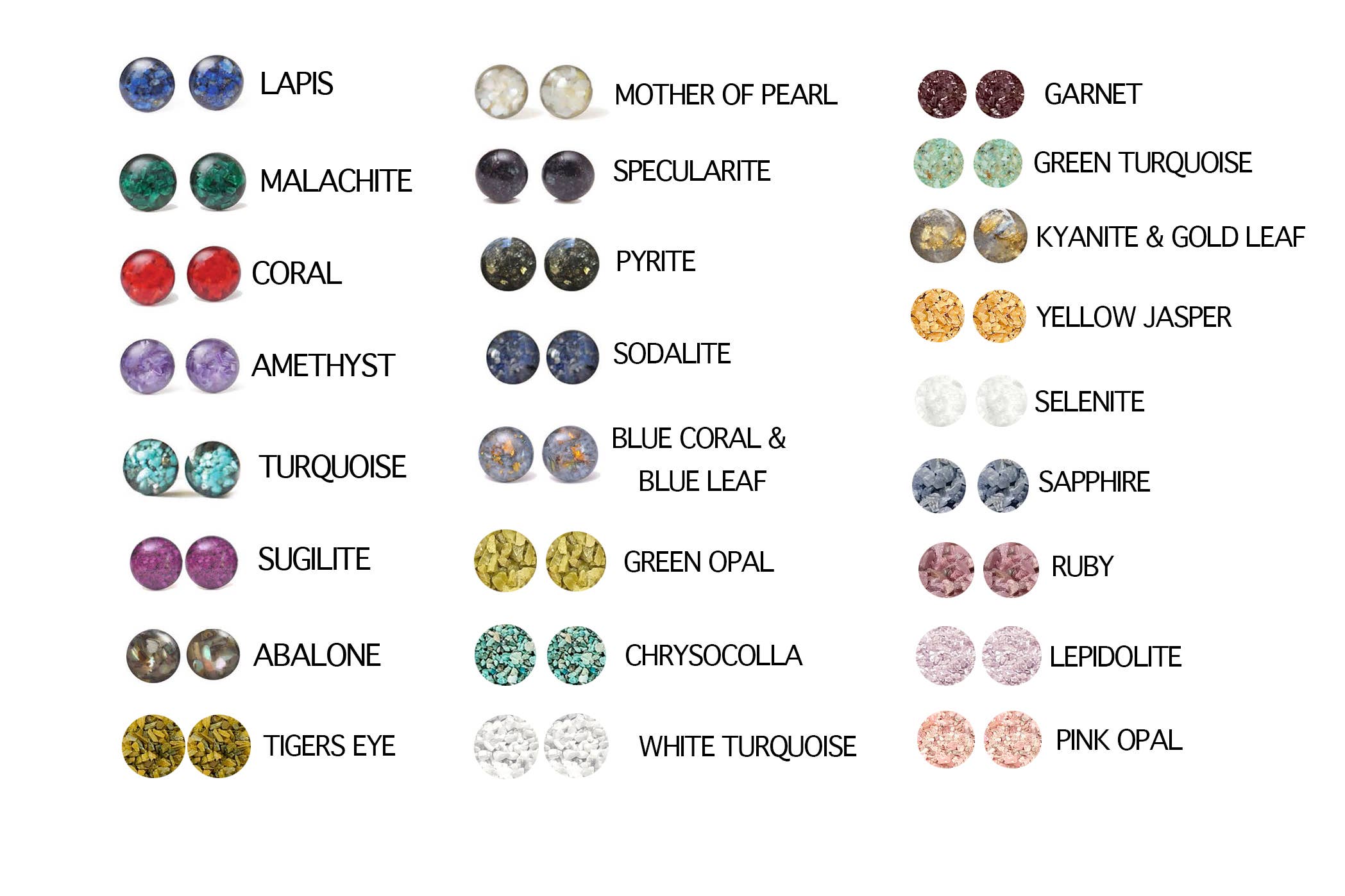 6mm Crushed Gem Post Earring: ARTIST'S CHOICE