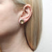 Small Dished Disc with Domed Rounded Square Post Earrings by Marjorie Baer, handcrafted jewelry made in California