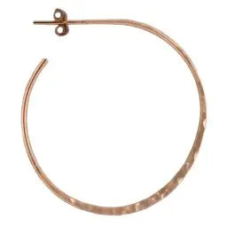 Hammered Round Open Post Hoop Earrings