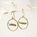 gold hoop earrings with ferns
