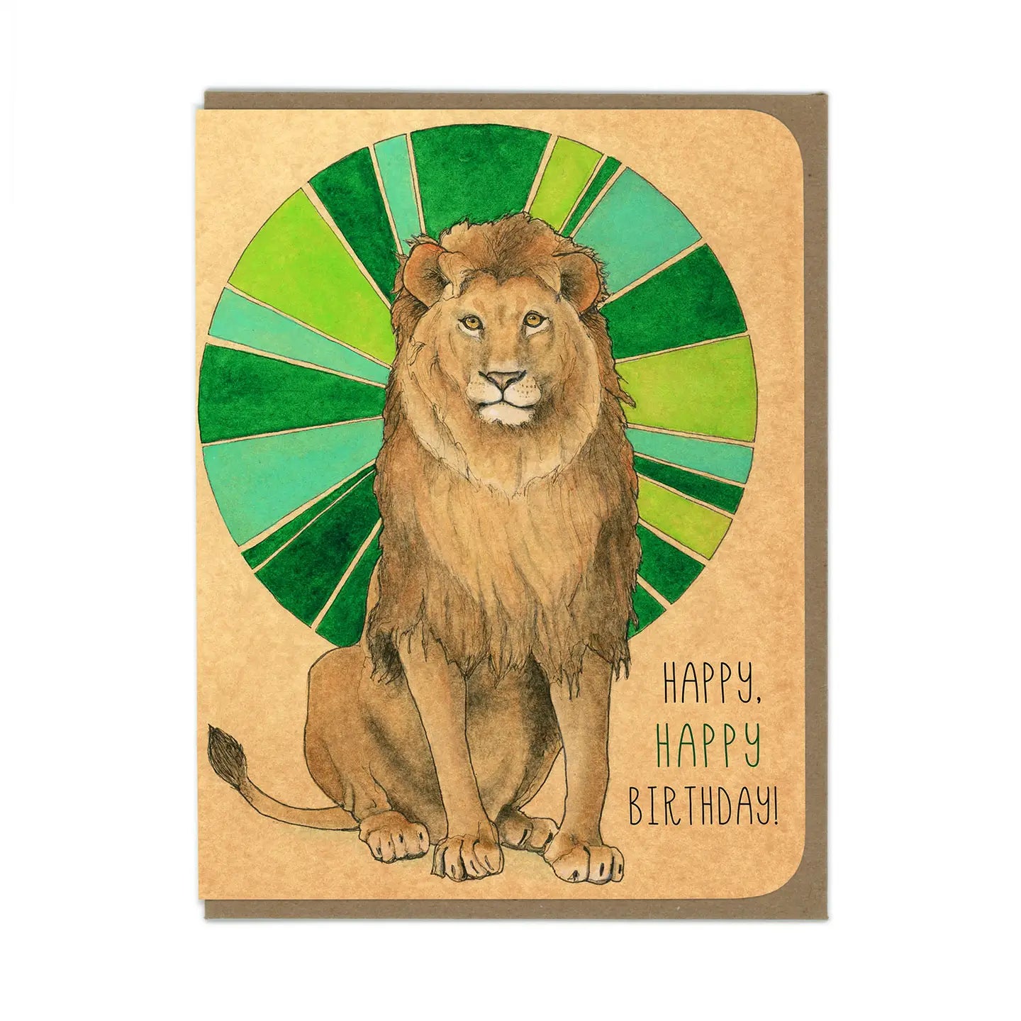 Happy Happy Birthday Lion Greeting Card