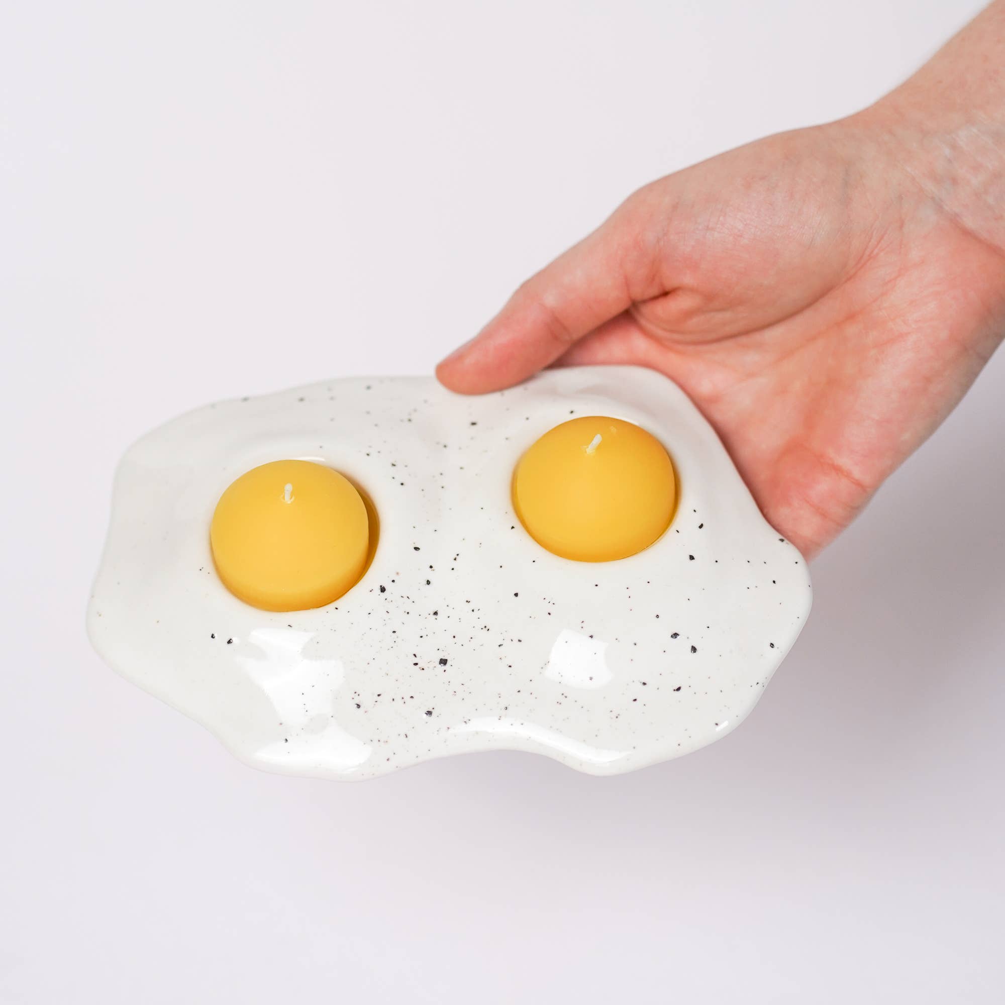 ceramic egg double tealight holder