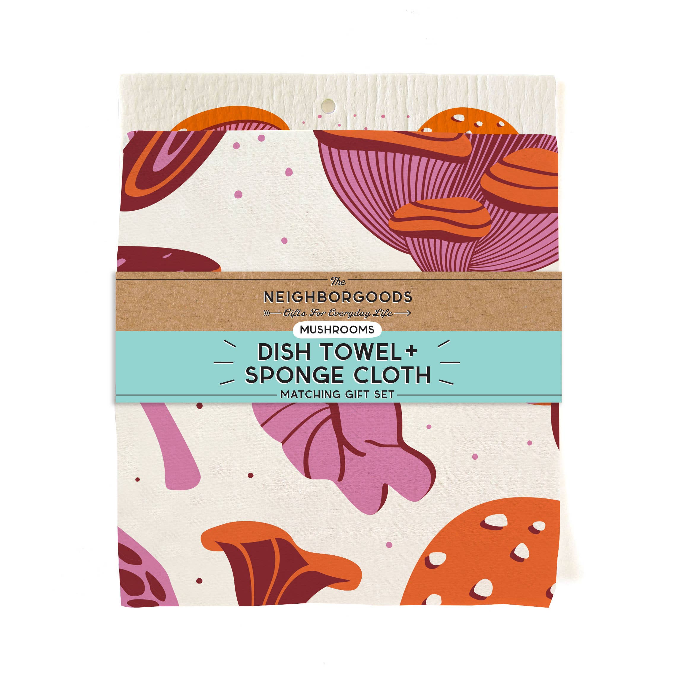 Mushroom - Tea Towel + Sponge Cloth Set