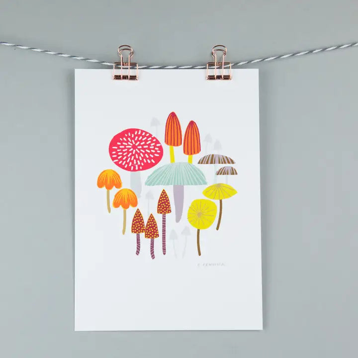 Light Toadstools & Mushrooms Art Print