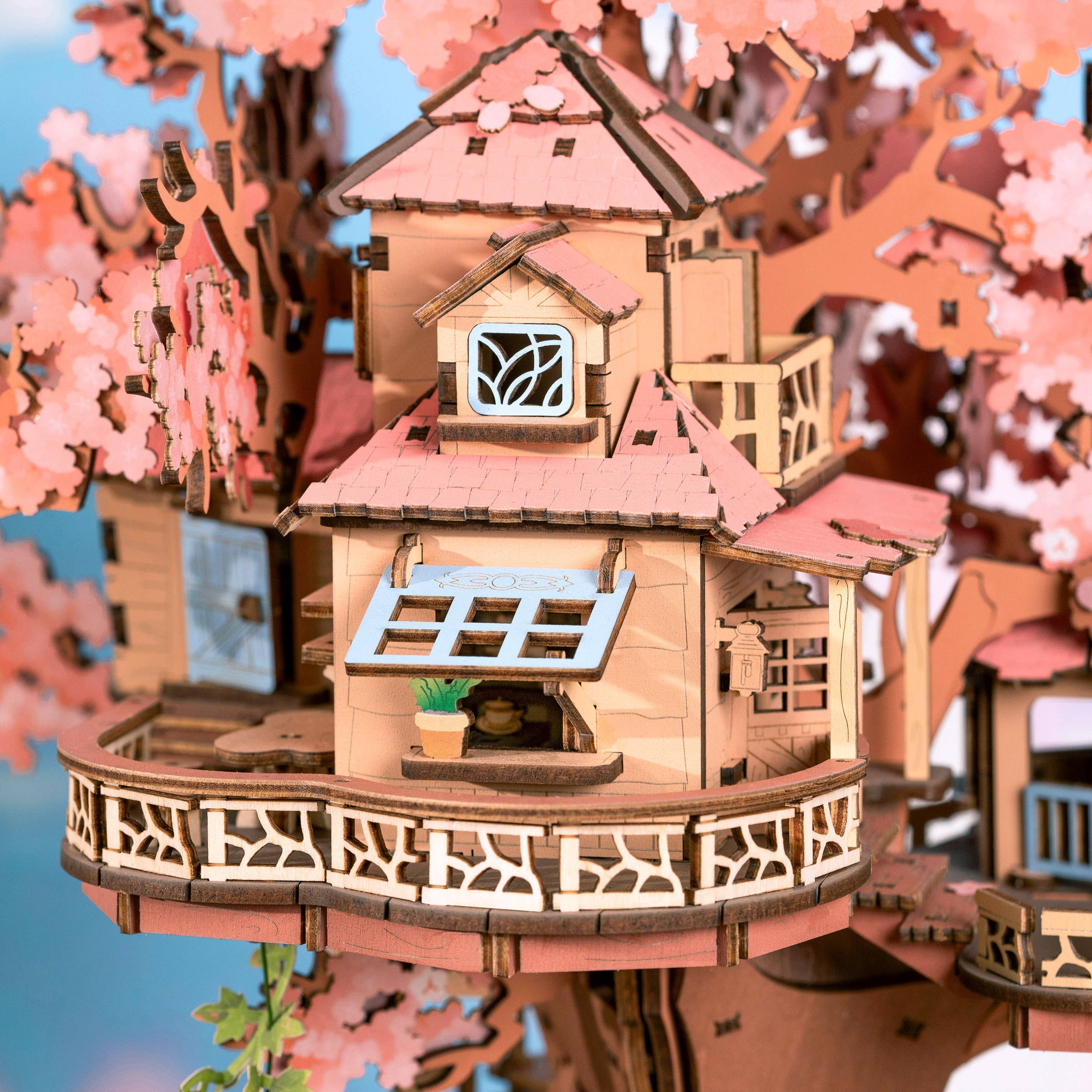 Sakura Tree House DIY Wooden Puzzle