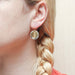Medium Concave Disc and Diamond Wire Earrings by Marjorie Baer, handcrafted jewelry made in California
