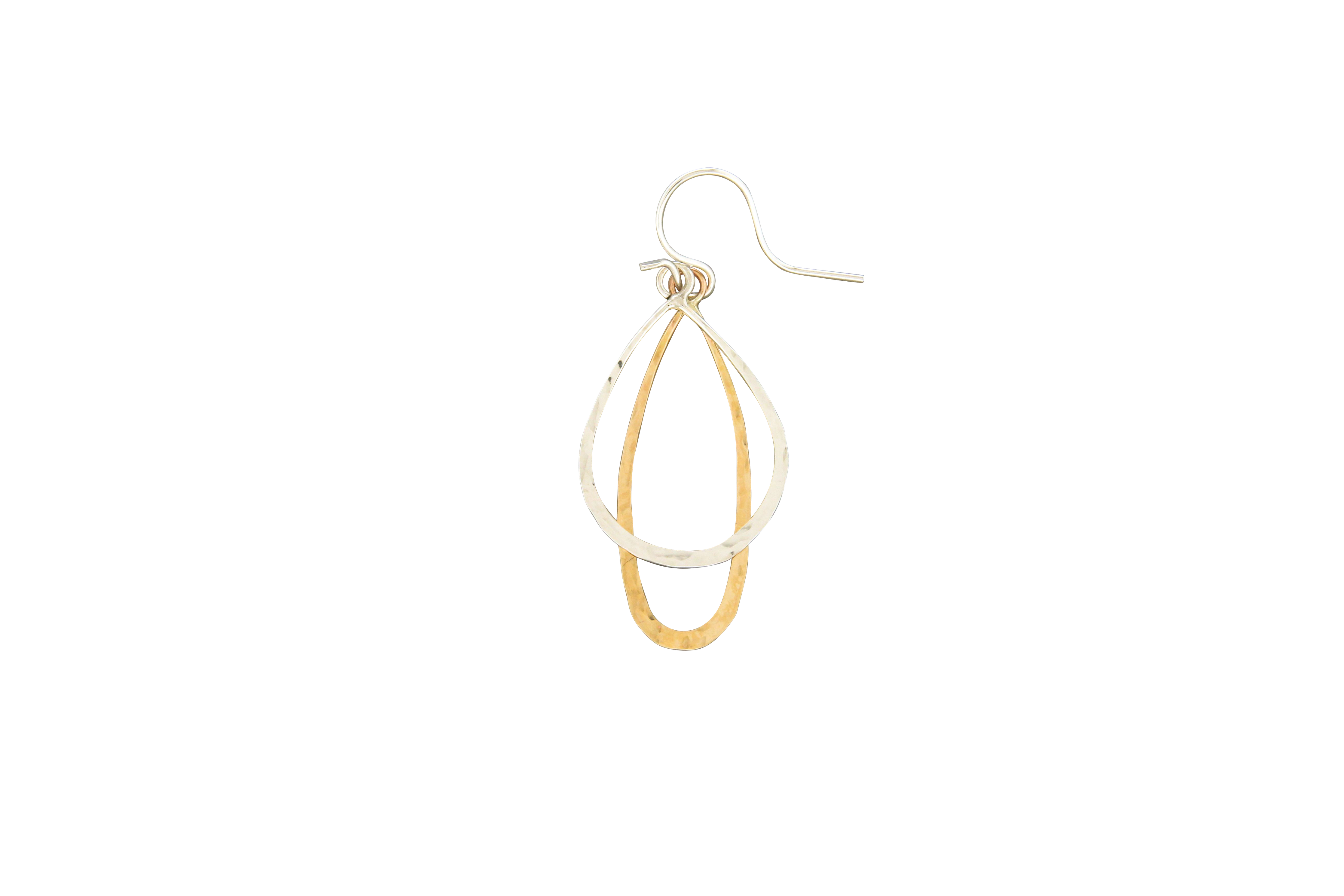 Hammered Double Loop Earrings