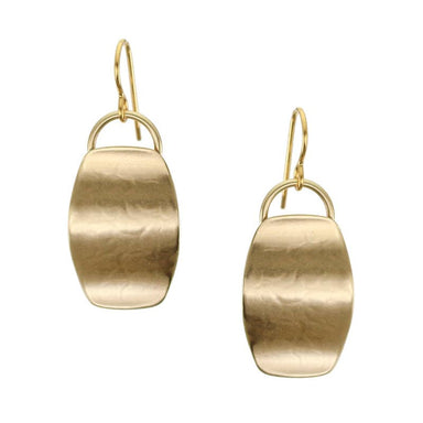 Large Wavy Oval Wire Earrings by Marjorie Baer, handcrafted jewelry made in California