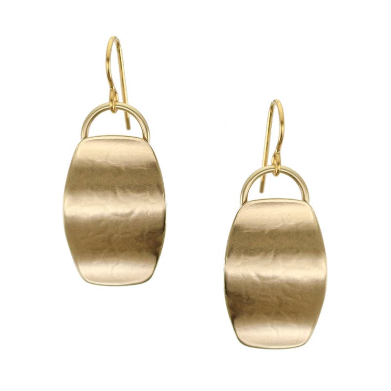 Large Wavy Oval Wire Earrings by Marjorie Baer, handcrafted jewelry made in California