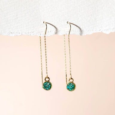 Hook Chain and Crushed Gemstone Earrings