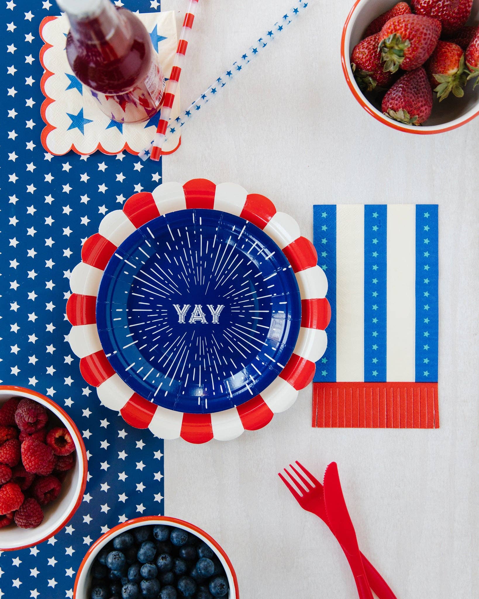 circus stripe paper plates