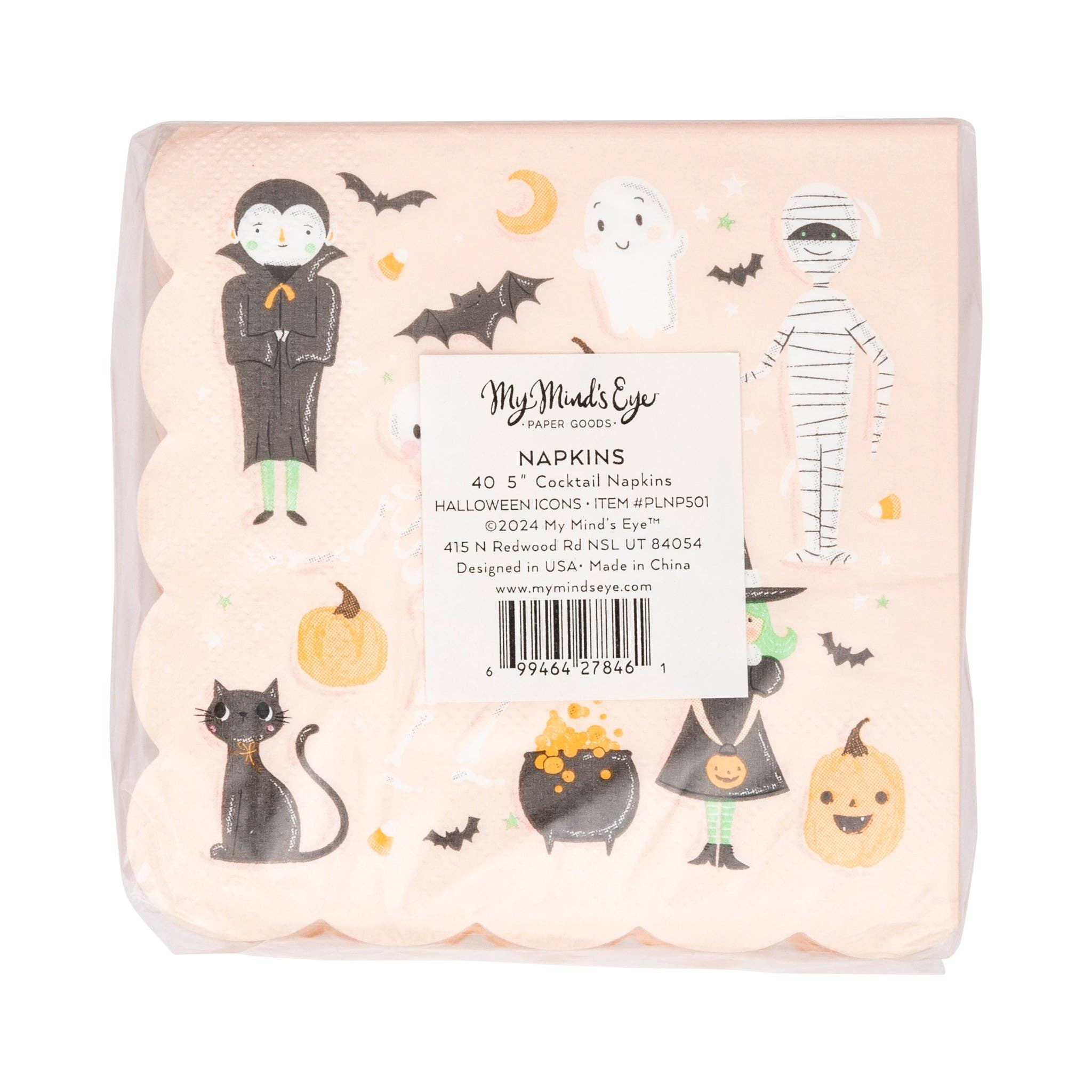 PLNP501 - Scallop Halloween Icons Cocktail Napkin