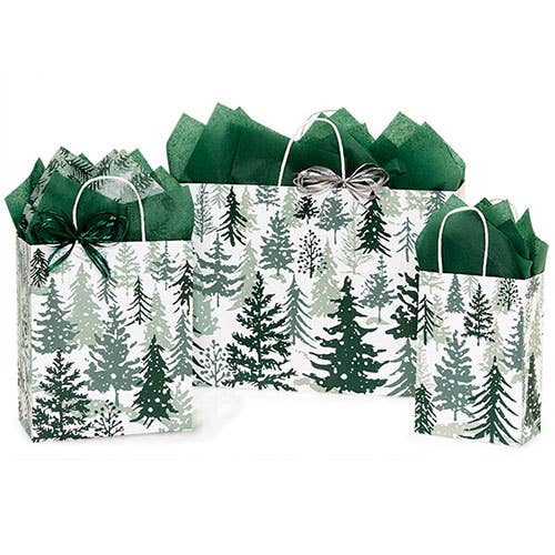 Snowy Pine Tree Paper Gift Bags