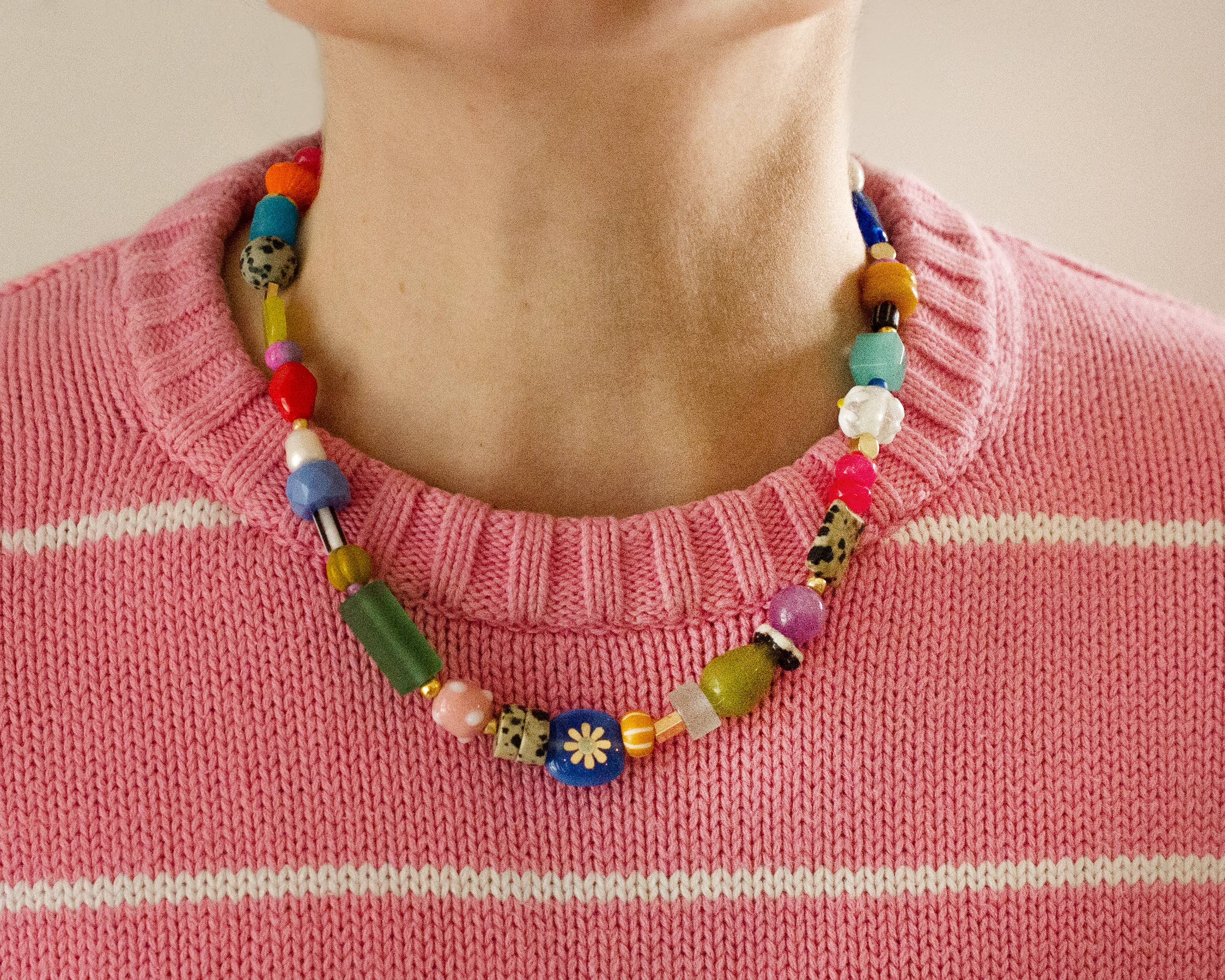 Bright Colorful Beaded Necklace