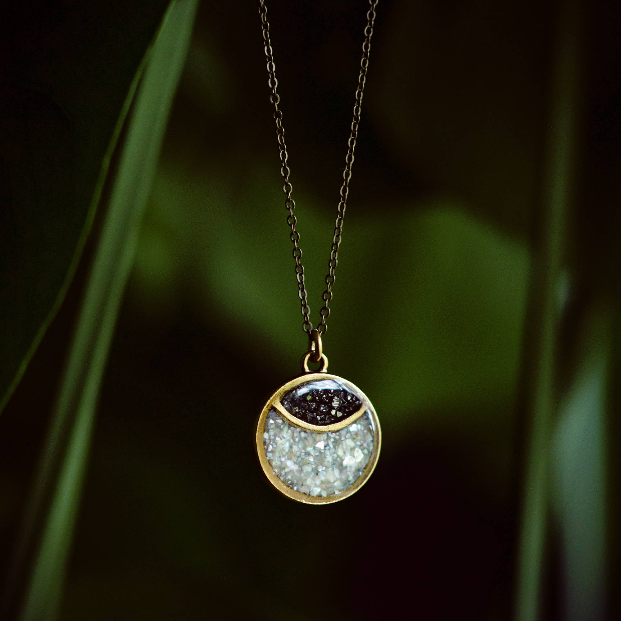 Gold Marquise Moon Eye Necklace