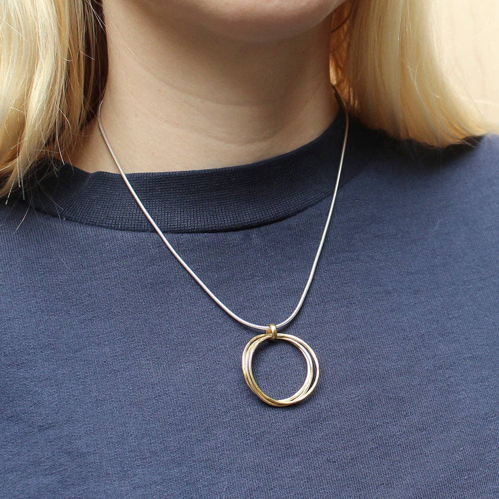 Hammered Rings Necklace by Marjorie Baer, handcrafted jewelry made in California