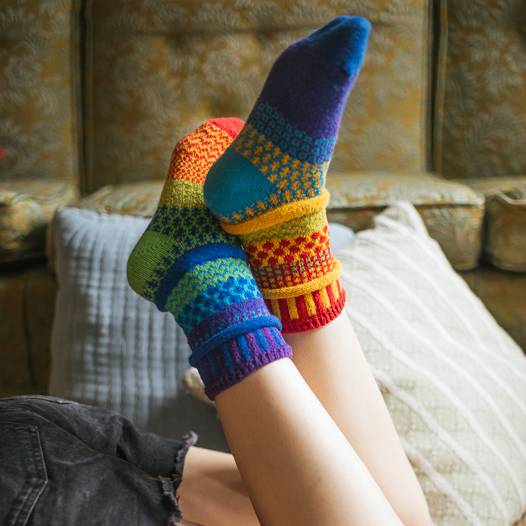 Rainbow Crew Socks | Eco-Friendly & Made in the USA 