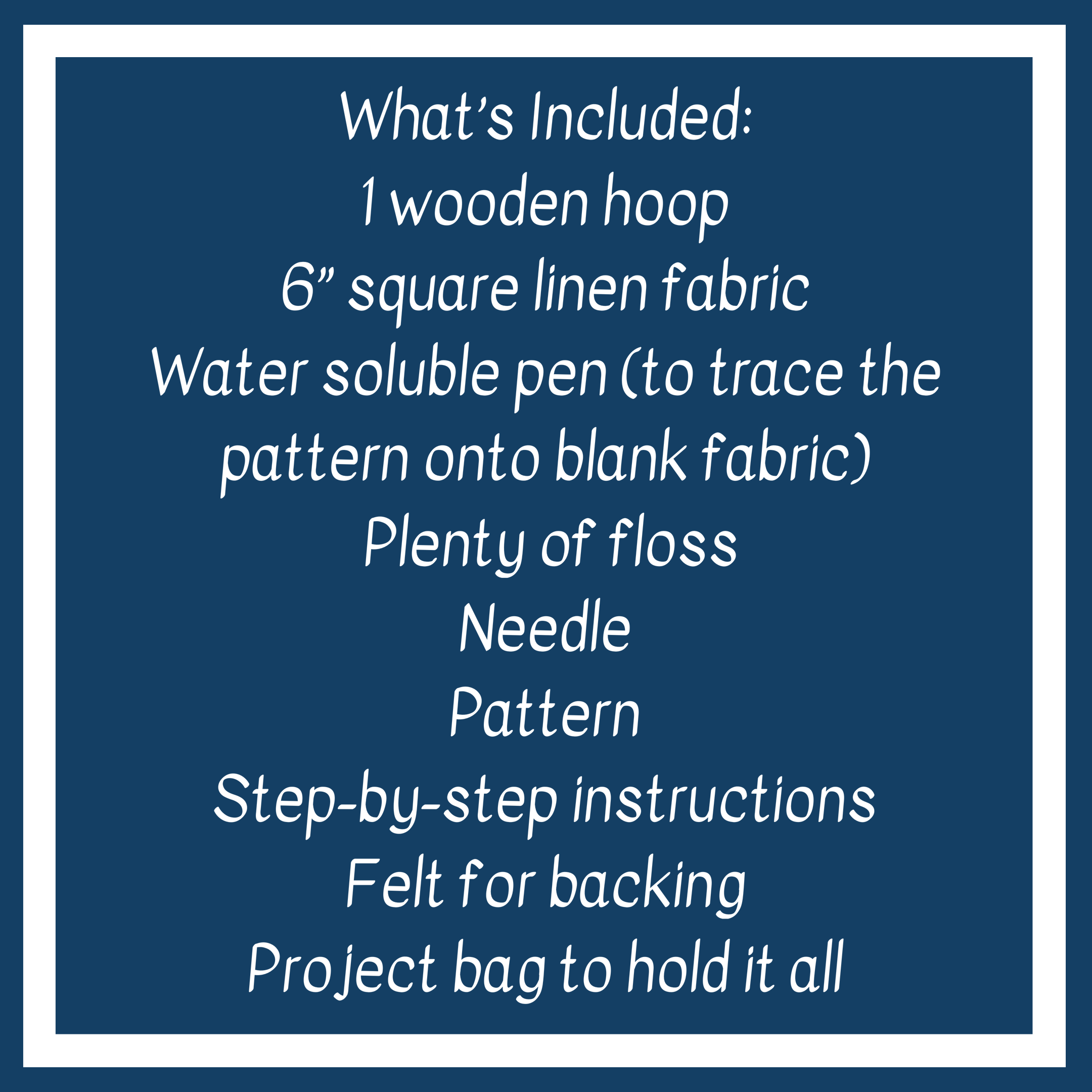 what's included in the  embroidery kit