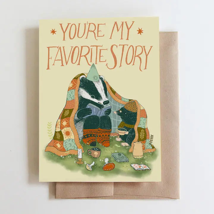 You're my favorite story Greeting Card Skink reading to baby