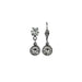 Pair of silver drop earrings with clear gemstones