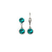 Pair of silver drop earrings with blue gemstones