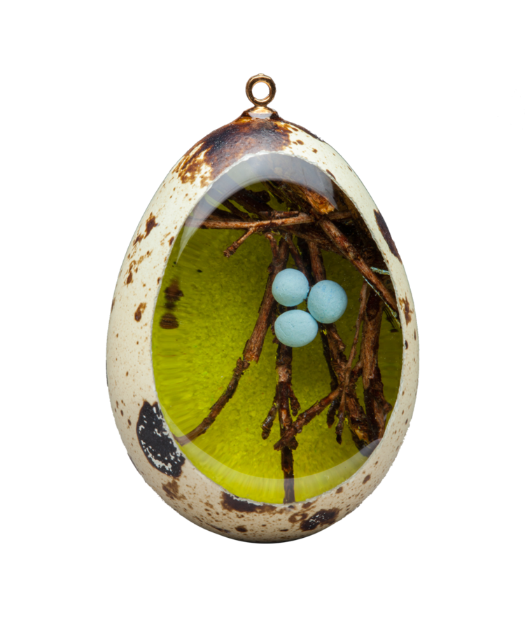 Quail Egg Diorama Ornaments