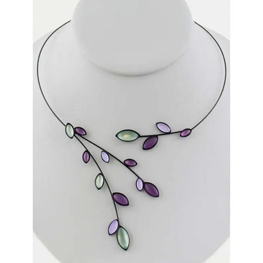 wire necklace with leaves