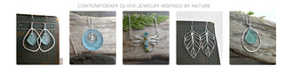 Lifestyle shot of the Blue Eco Glass Trio Sterling Silver Necklace worn with a casual outfit, emphasizing its modern and versatile design.