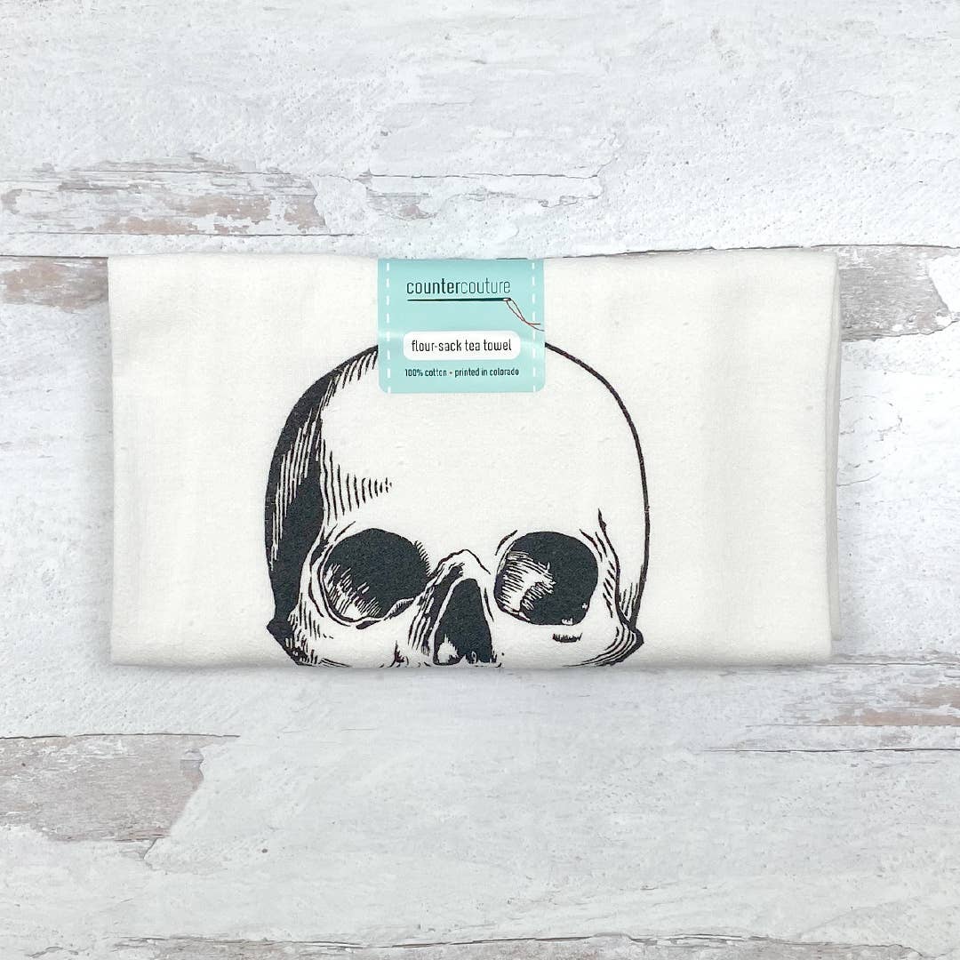 counter couture Skull tea towel 