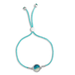 Turquoise and silver Slide Bracelet - Rise With The Tide by Foterra Jewelry featuring a colorful bead for adjustable fit.
