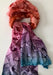 Violets Forever cotton scarf by Nina J, limited-edition wearable art inspired by nature