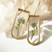 Flower Rounded Rectangle Earrings