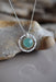 Sterling Silver Aqua Chalcedony Necklace by Whitelotus Design, featuring a hand-textured circular bezel surrounding a soft translucent aqua chalcedony gemstone, perfect for everyday wear.