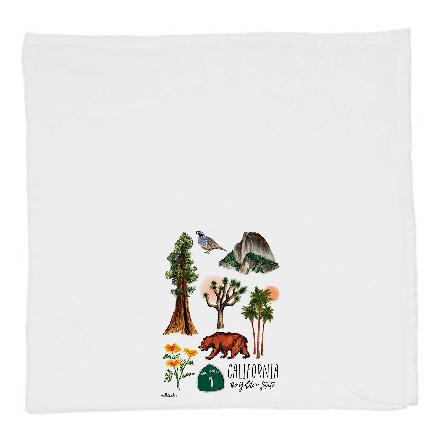 California Collage Tea Towel