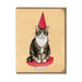 Cat celebrating on a mushroom Greeting Card