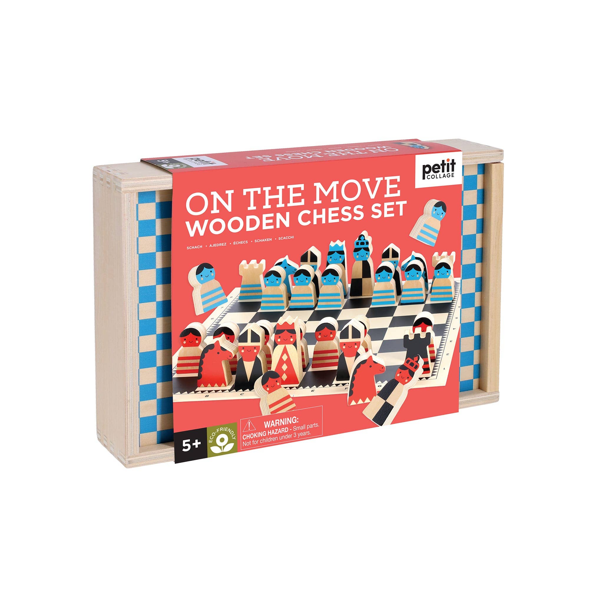 Petit Collage on the move wooden chess set