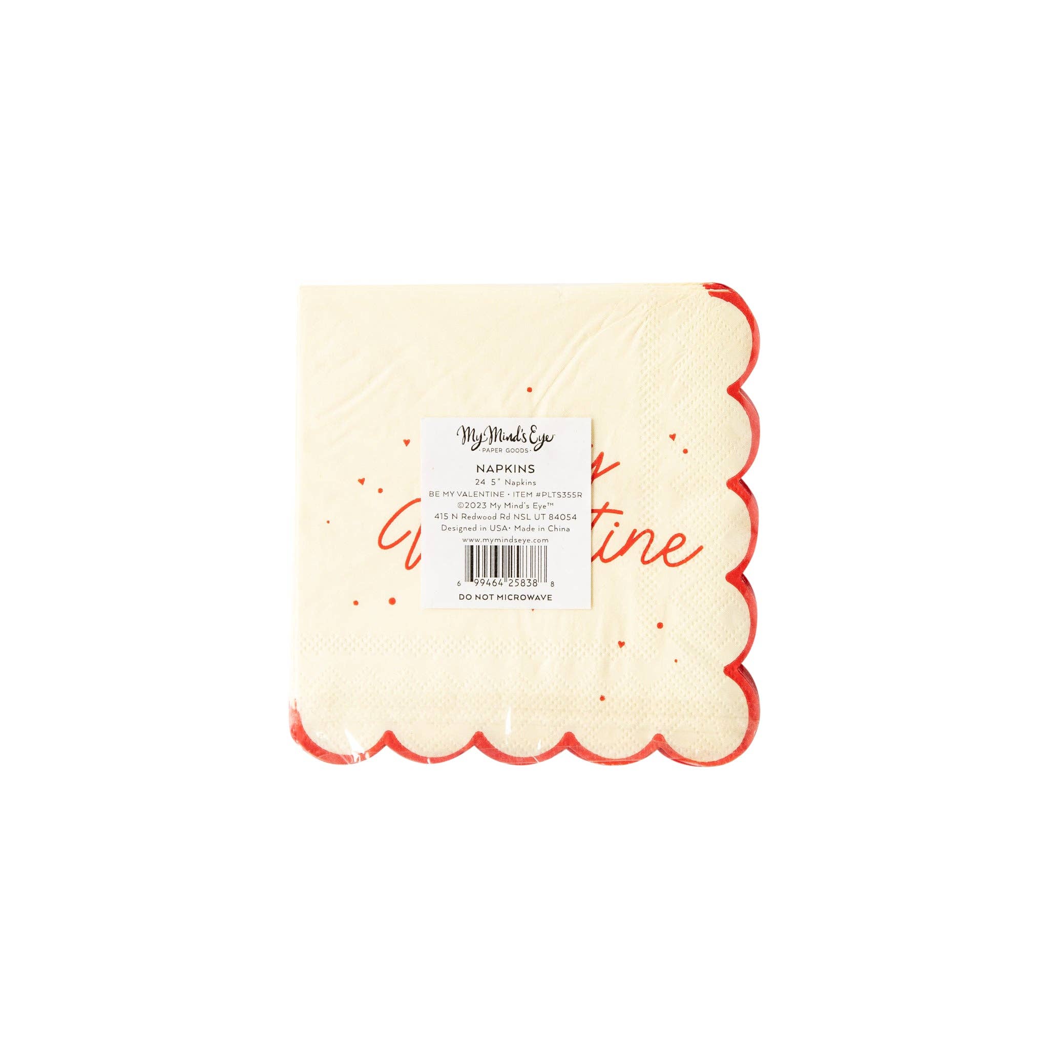 Be My Valentine Scallop Cocktail Napkin