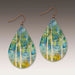 Petal Drop Handmade Earrings on model, emphasizing their hypo-allergenic antique copper ear wires and overall look.